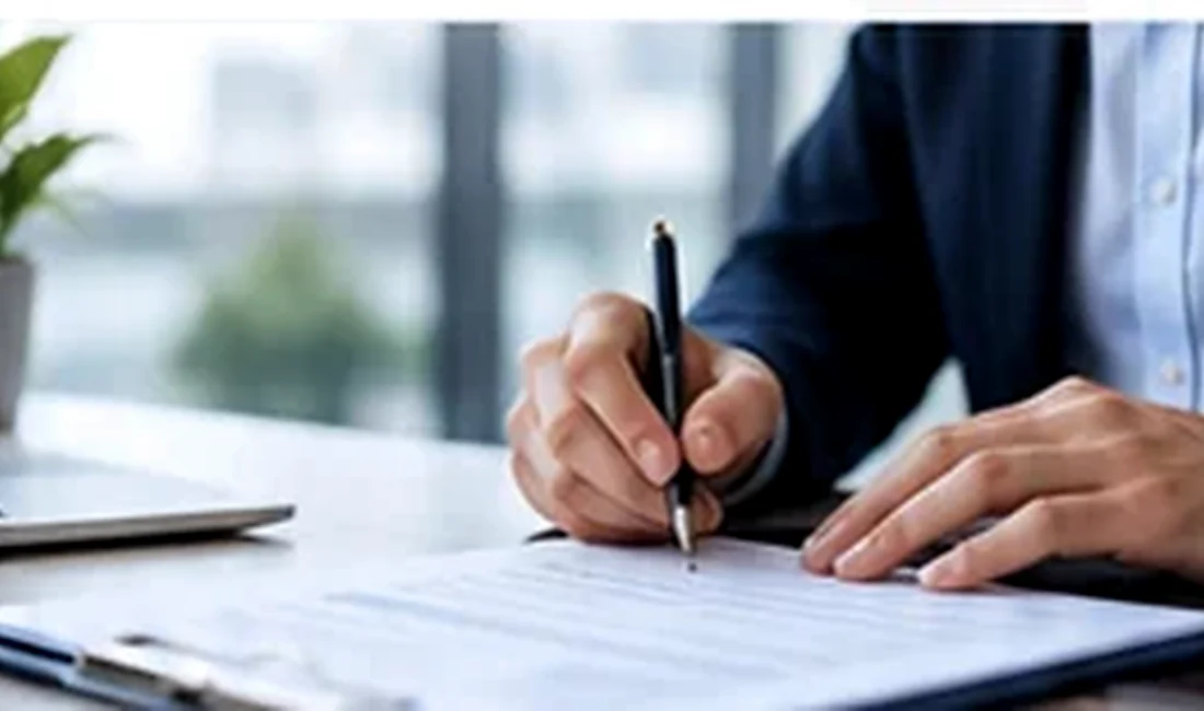 Illustration : signature de documents de création