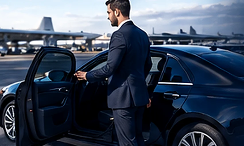 Illustration : chauffeur VTC près de son véhicule